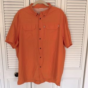 Field & Stream Button Down Orange Lightweight Breathable Outdoor XL Activewear